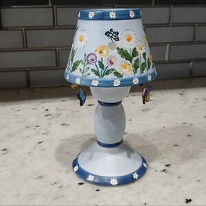 Yankee Candle Buterflies Pedistal Tealight Votive Candle Holder With Shade